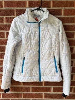 Columbia Women's Omni-heat Interchange Blue White Plaid Lightweight Jacket